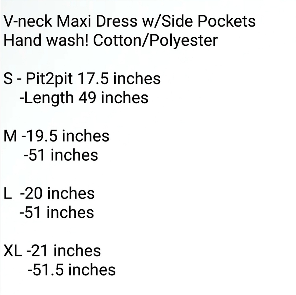V-neck Short Sleeve Maxi Dress Side Pockets Slit - Picture 4 of 6